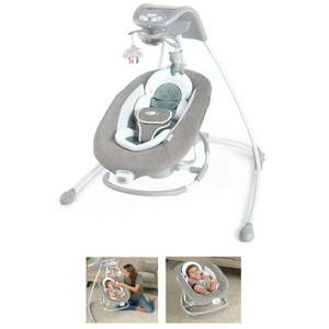 lot 3242 image: Ingenuity InLighten 2-in-1 Baby Swing & Rocker Cool Mesh Vibrations & Lights - Pemberton (Unisex)