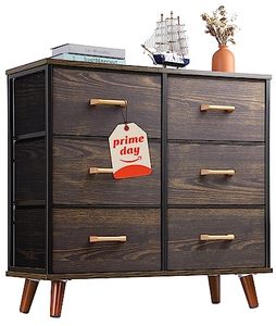 lot 3168 image: Nicehill Dresser for Bedroom with 6 Drawers, Storage Drawer Organizer, Wide Chest of Drawers for Closet, Clothes, Kids, Baby, Living Room, TV Stand with Storage Drawers, Wooden Top