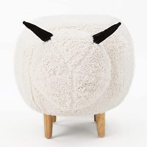 lot 3174 image: Christopher Knight Home Pearcy Furry Sheep Ottoman, White