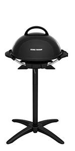 lot 3190 image: George Foreman IndoorOutdoor Electric Grill, 15-Serving, black