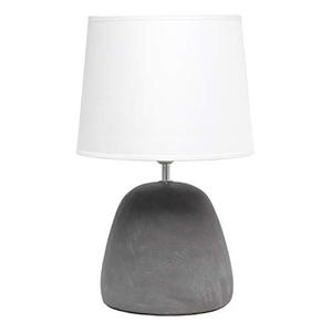 lot 3191 image: Simple Designs LT2058-WHT Round Concrete Table Lamp, White