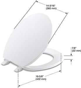 lot 3200 image: Kohler K-4775-0 Brevia Round Toilet Seat with Grip-Tight Bumpers, Quick-Attach Hardware, White ,1 Count(Pack of 1)