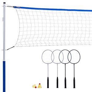 lot 3204 image: Franklin Sports Portable Badminton Set - Adult and Kids Badminton Net - Perfect BackyardLawn Game - Includes 4 Racquets - Recreational