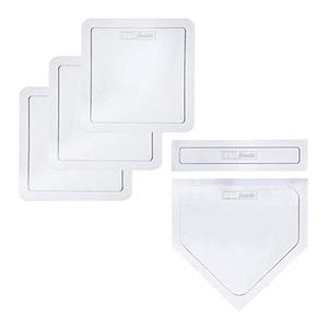 lot 3250 image: Franklin Sports Baseball Base Deluxe Set - MLB Baseball  Softball Bases, Home Plate and Pitchers Rubber - Portable Baseball, Softball,  Kickball Bases White