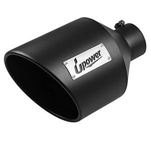 lot 3253 image: Upower Exhaust Tips 4 Inlet 10 Outlet 15 Black Long Stainless Steel Bolt-On
