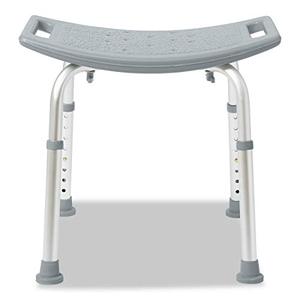 lot 3255 image: Medline Shower Chair Without Back, Bath Bench Supports up to 400 lbs, Gray