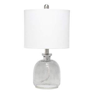 lot 3257 image: Elegant Designs LT3334-WHT Textured Glass Table Lamp, White