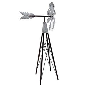 lot 3264 image: Alpine Corporation JUM368 Alpine Garden Stake Metal Wind Spinner, Bronze and Silver