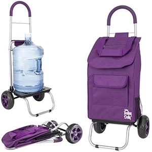 lot 3266 image: dbest products Trolley Dolly Purple Foldable Shopping cart for Groceries with Wheels and Removable Bag and Rolling Personal Handtruck Standard, 1 unit