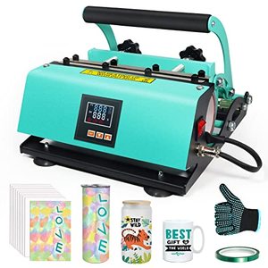 lot 3270 image: Realkant Tumbler Heat Press Machine, 110V Tumbler Press for 20OZ 30OZ Sublimation Skinny Straight Tumblers Glass Jar & 11-15OZ Mugs, Mug Tumbler Press with 20pcs Paper Heat Tape Gloves As Gift