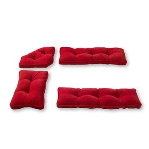 lot 3291 image: Greendale Home Fashions Hyatt 4-Piece Kitchen Nook Cushion Set, Crimson