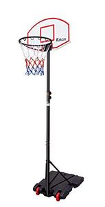 lot 3295 image: Rakon Portable Height Adjustable Basketball Hoop Stand, 28 Inch Backboard, Basketball Goals Indoor Outdoor