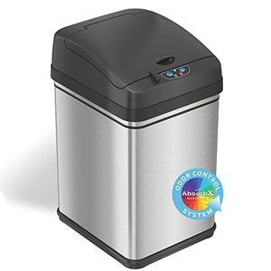 lot 3304 image: iTouchless 8 Gallon Pet-Proof Sensor Trash Can with AbsorbX Odor Filter, 30 Liter Automatic Kitchen Garbage Bin Prevents Dogs & Cats Getting in, Battery or AC Adapter (Not Included), Stainless Steel