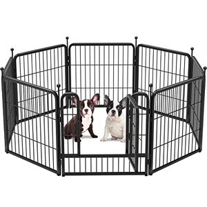 lot 3319 image: FXW Rollick Dog Playpen Designed for Camping, Yard, 24 Height for PuppiesSmall Dogs, 8 Panels