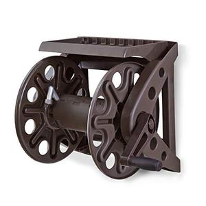 lot 3326 image: Liberty Basics 512 Wall Mounted Hose Reel with Shelf, Bronze