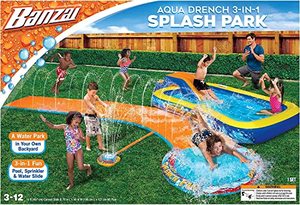 lot 3336 image: Banzai Aqua Drench 3-in-1 Splash Park, Multi