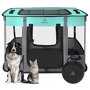 lot 3340 image: Dog Playpen,Pet Playpen, Foldable Dog Cat Playpens,Portable Exercise Kennel Tent, Water-Resistant Removable Shade Cover, Indoor Outdoor Travel Camping Use for Small Animals  Free Carrying Case
