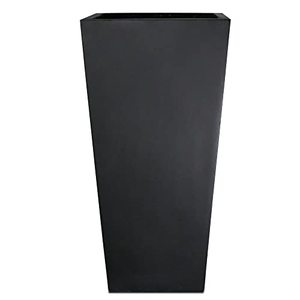 lot 3359 image: Kante 28 H Square Concrete Indoor Outdoor Modern Tall Tapered Planter Burnished Black