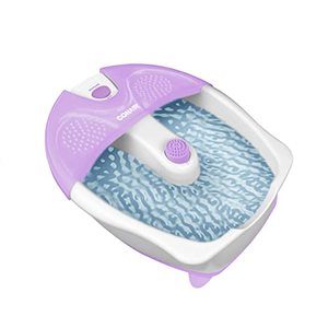 lot 3376 image: Conair Soothing Pedicure Foot Spa Bath with Soothing Vibration Massage, Deep Basin Relaxing Foot Massager with Jets, PinkWhite