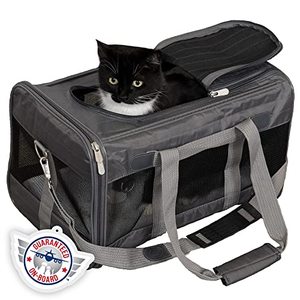 lot 3379 image: Sherpa Original Deluxe Travel Pet Carrier, Airline Approved - Charcoal Gray, Large