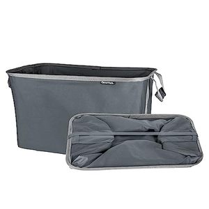 lot 3385 image: CleverMade Collapsible Fabric Laundry Basket - Foldable Pop Up Storage Bin - Space Saving Hamper with Carry Handles Large, CharcoalGrey, 2 Pack