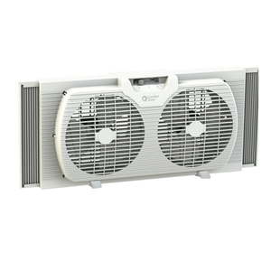 lot 3388 image: Comfort Zone 3-Speed Dual Blade Window Fan White