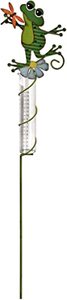 lot 3396 image: Sunset Vista Design 93378 Country Galvanized Metal Rain Gauge Garden Stake, Moss Green