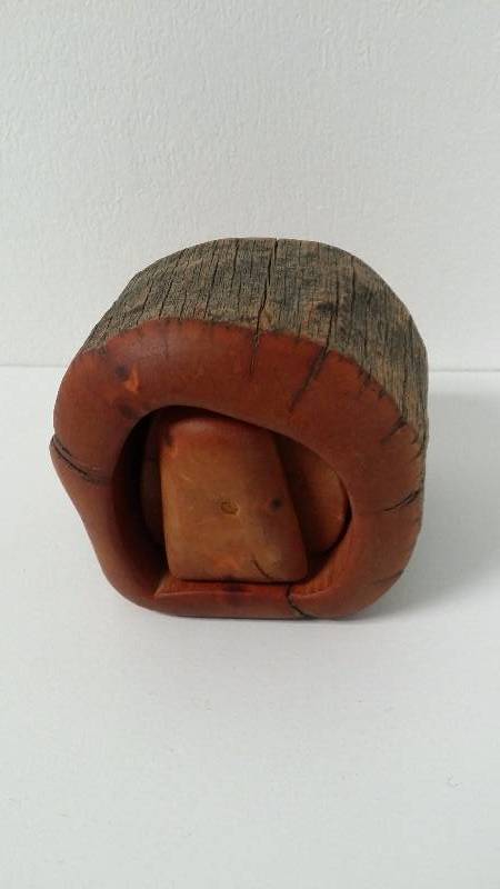 lot 1128 image: Mid-Century Modern Spancraft Carved Wood Free-Form JewelryTrinket Box Log Drawer 4