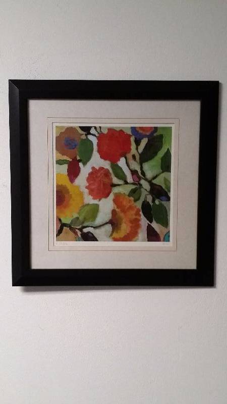 lot 1134 image: Kim Parker Limited Edition Giclee Print Floral Colorful Framed Art Print, Hand-SignedNumbered