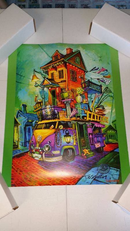 lot 1139 image: Terrance Osborne Signed Poster, New Orleans Mardi Gras, Volkswagen VW Van