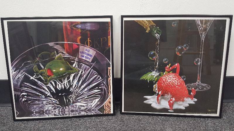 lot 1147 image: Michael Godard Original Lithograph Set No Lifeguard on Duty & Bubble Bath Limited Out of Print