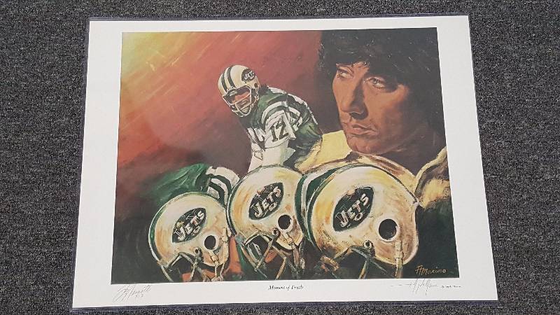 lot 1149 image: Anthony Marino Signed Lithograph Moment of Truth Joe Namath New York Jets