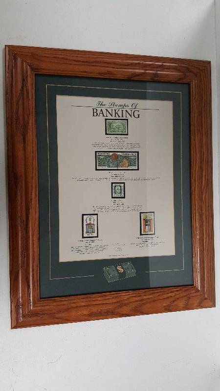 lot 1166 image: The Stamps of Banking Collection Framed 1986 Limited Edition Signed & Numbered