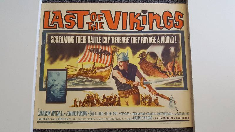 lot 1169 image: Original 1962 Movie Poster Last of the Vikings Large Vintage Size 22x28