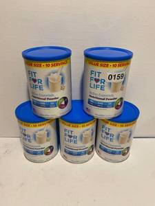 lot 159 image: Fit For Life Active Essentials Vanilla Nutritional Powder, 17.04 oz., 10 Servings, Set of 5 cans