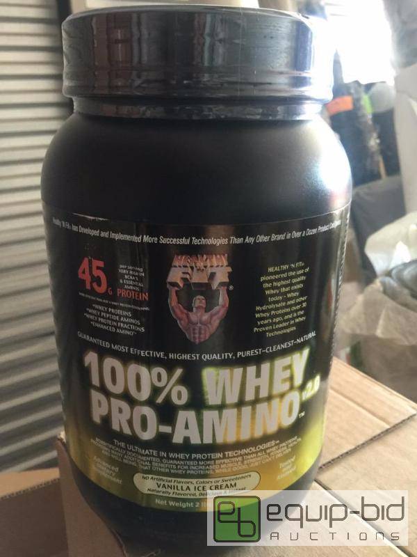 lot 6487 image: 2 pound tub of weightlifting recovery shake a...