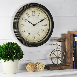 lot 1007 image: 10 Round Wall Clock Distressed Black - FirsTime Retail $23.17