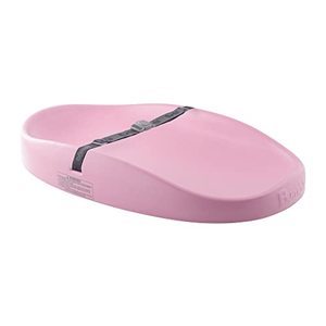 lot 1012 image: Bumbo Baby Infant Soft Foam Changing Pad with Restrain Belt, Pink Retail $99.99