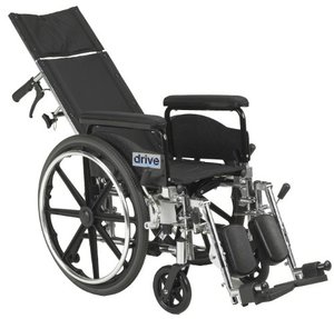 lot 1017 image: Drive Medical PLA418RBDFA Viper Plus GT Full Reclining Wheelchair with Detachable Full Arms, Black Retail $718.35