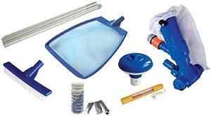 lot 1023 image: Kokido K483CBX 7 Piece Swimming Pool Starter Maintenance Chlorine Kit w Vacuum Retail $52.39