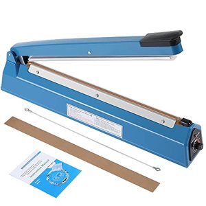lot 1028 image: 16 Inch Impulse Heat Sealer Manual Bags Sealer Sealing Machine Heating Closer for Plastic PE PP Mylar Poly Foil Bags Home Restaurant Food Storage with Extra Replace Element Retail $39.99