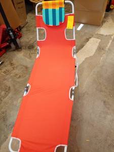 lot 1054 image: Beach Lunnger Sun Squad Coral Retail $79.99
