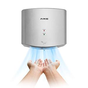 lot 1074 image: AIKE Air Wiper Compact Hand Dryer 110V 1400W Silver (with 2 Pin Plug) Model AK2630 Retail $148.00
