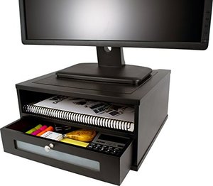 lot 1098 image: Victor Midnight Black Collection 1175-5 Wood Monitor StandRiser Retail $87.03