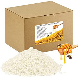 lot 1111 image: TRINIDa Beeswax Pellets 5LB(80 oz), 100% White Organic Bees Wax Pellets for DIY Candles, Beeswax for Candle Making, Skin, Body, Face, and Hair Care, Lotions, DIY Creams, Lip Balm and Soap Making Retail $26.99