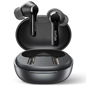 lot 1112 image: EarFun Air Pro 2 Wireless Earbuds, 2023 Version Hybrid Active Noise Cancelling Wireless Earphones, Bluetooth 5.2 Headphones with 6 Mics, in-Ear Detection, App for Custom EQ, Wireless Charging, 34Hrs Retail $83.99