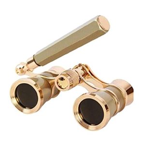 lot 1125 image: 3X25 Opera Glasses Binocular Telescope with HandleAccessory Kit Women Telescope Women Girl Gift Gold Glasses Binoculars Vintage Glasses for Women with Handle Retail $26.99