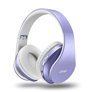 lot 1129 image: ZIHNIC Bluetooth Headphones Over-Ear, Foldable Wireless and Wired Stereo Headset Micro SDTF, FM for Cell Phone,PC,Soft Earmuffs &Light Weight for Prolonged Wearing (Purple) Retail $28.99