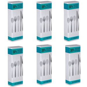 lot 1134 image: Radley & Stowe 120-Piece Silverware Set, Service for 24, Durable Stainless Steel Flatware, Dishwasher Safe Cutlery with Matte Finish Handle Retail $84.99