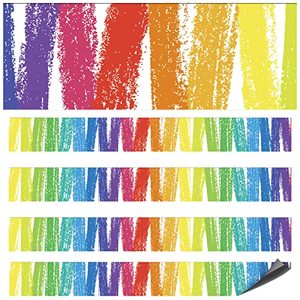 lot 1158 image: 12 Pieces Magnetic Border for Whiteboards Magnetic Bulletin Board Colorful Border Trim Classroom Decorations for Bulletin Boards Office Chalkboard Decors (Colorful) Retail $9.99